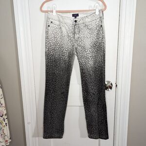 NYDJ | Stretch Grey White Animal Print Skinny Jeans Sz 4P